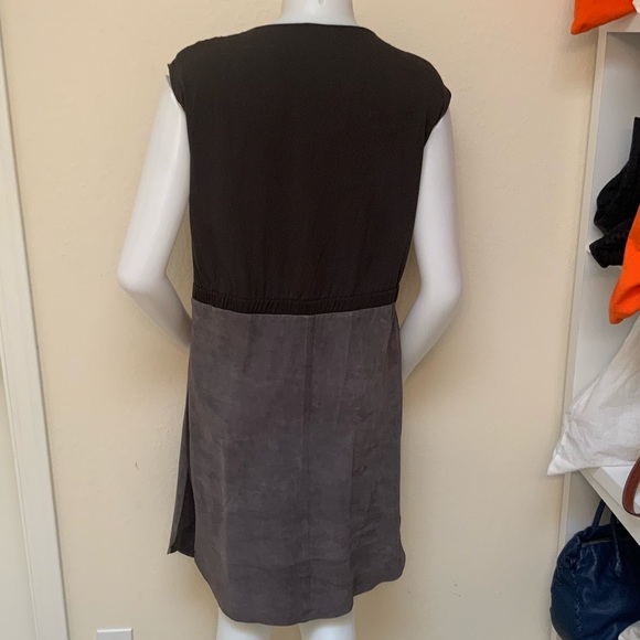 FABIANA FILIPPI Gray/Taupe Suede Sleeveless Dress - Picture 5 of 13